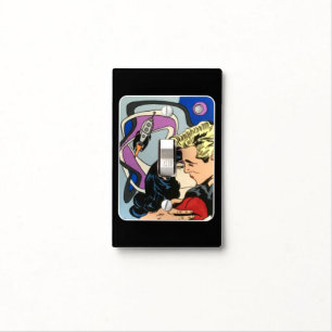 Atomic Abstract the Kiss Goodbye painting on a Light Switch Cover