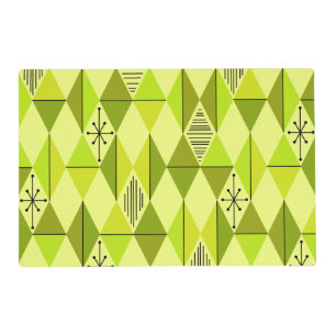 Atomic Age Art Diamonds Chartreuse Placemat