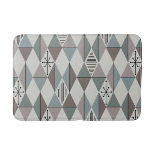 Atomic Age Art Diamonds Sage Gray Bath Mat