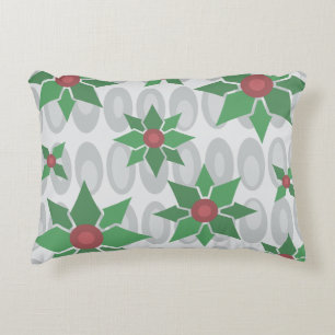 Atomic Age Christmas Holly Silver Accent Pillow