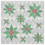 Atomic Age Christmas Holly Silver Fabric