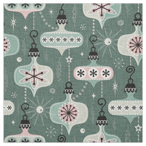 Atomic Age Christmas Ornaments studioxtine Fabric