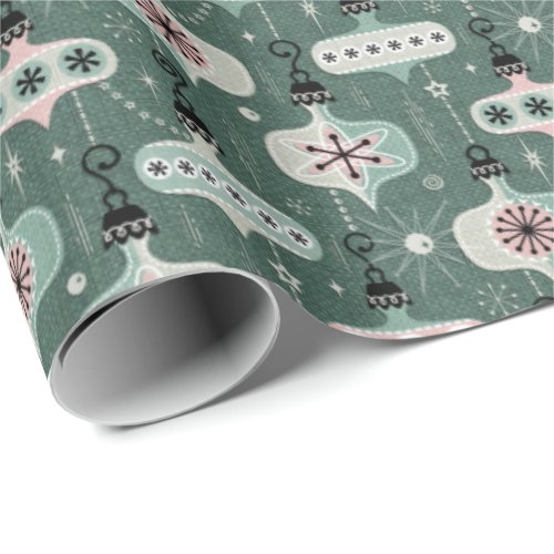 Atomic Age Christmas Ornaments studioxtine Wrapping Paper