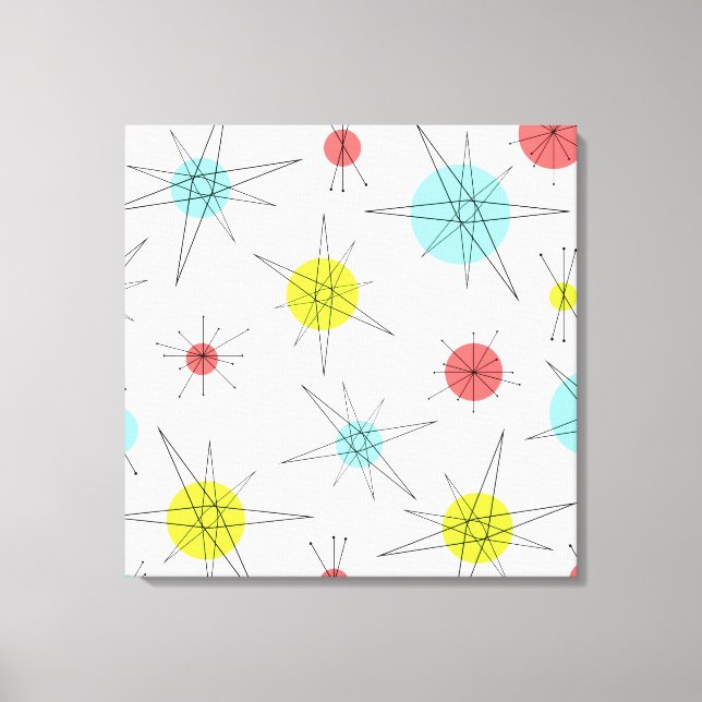 Atomic Age Colorful Planets Canvas Print (Front)