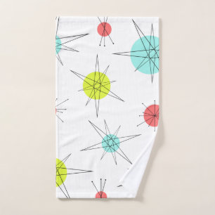Atomic Age Colorful Planets Hand Towel