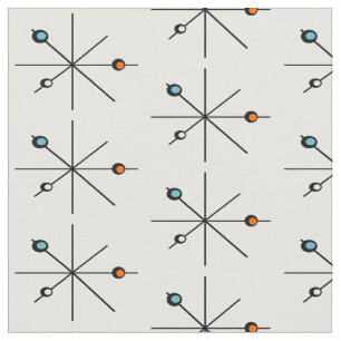 Atomic Age CUSTOM BACKGROUND COLOR Orbit Print Fabric