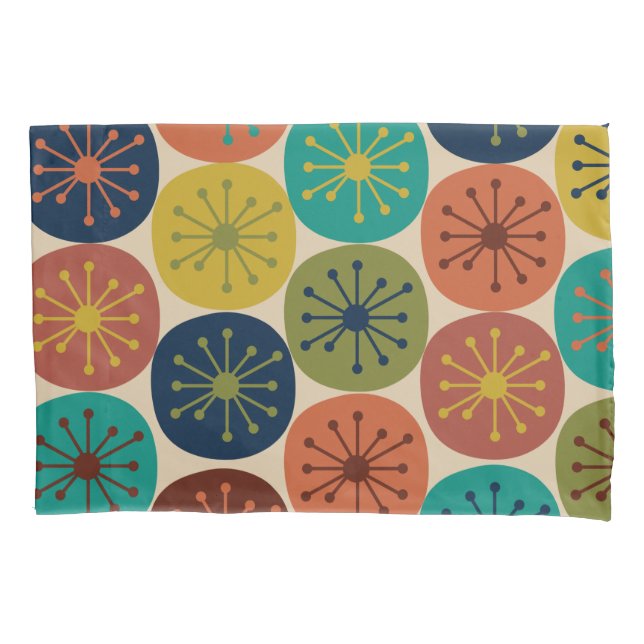 Atomic Age Dots Mid-century Retro Pattern Pillow Case (Front)