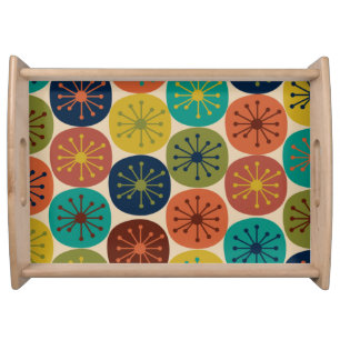 Atomic Age Dots Mid-century Retro Pattern Serving Tray