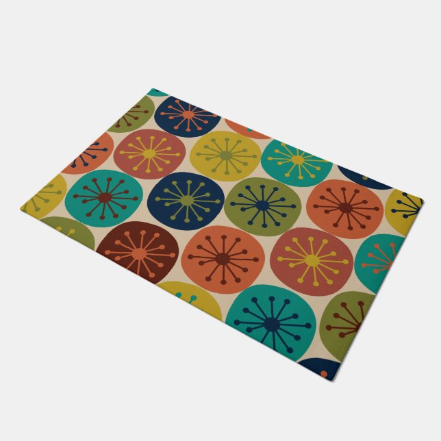 Atomic Age Dots Retro Mid Century Modern Doormat (Angled)