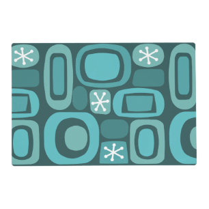 Atomic Age Fieldstones Teal Placemat