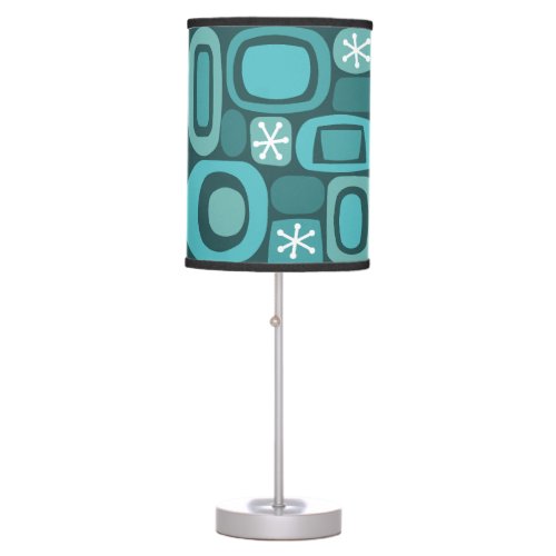 Atomic Age Fieldstones Teal Table Lamp