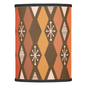 Atomic Age Geometric Brown Orange Lamp Shade