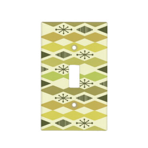 Atomic Age Geometric Chartreuse Light Switch Cover