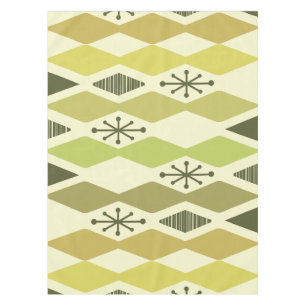 Atomic Age Geometric Chartreuse Tablecloth