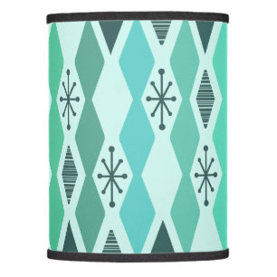 Atomic Age Geometric Turquoise Lamp Shade