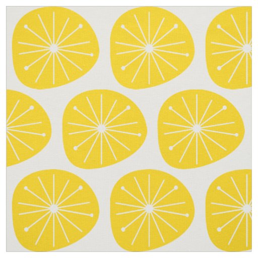 Atomic Age Lemon Slices Starburst Print Fabric