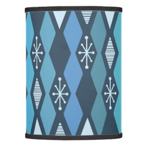 Atomic Age MCM Columns Teal Blue Lamp Shade