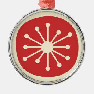 Atomic Age Midcentury Modern Cute Retro Minimalist Metal Ornament