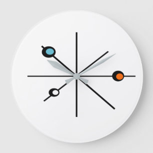 Atomic Age Minimalist Retro Kitchen Large Clock