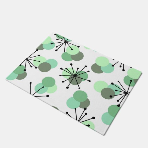 Atomic Age Molecules Mint Green Doormat Zazzle