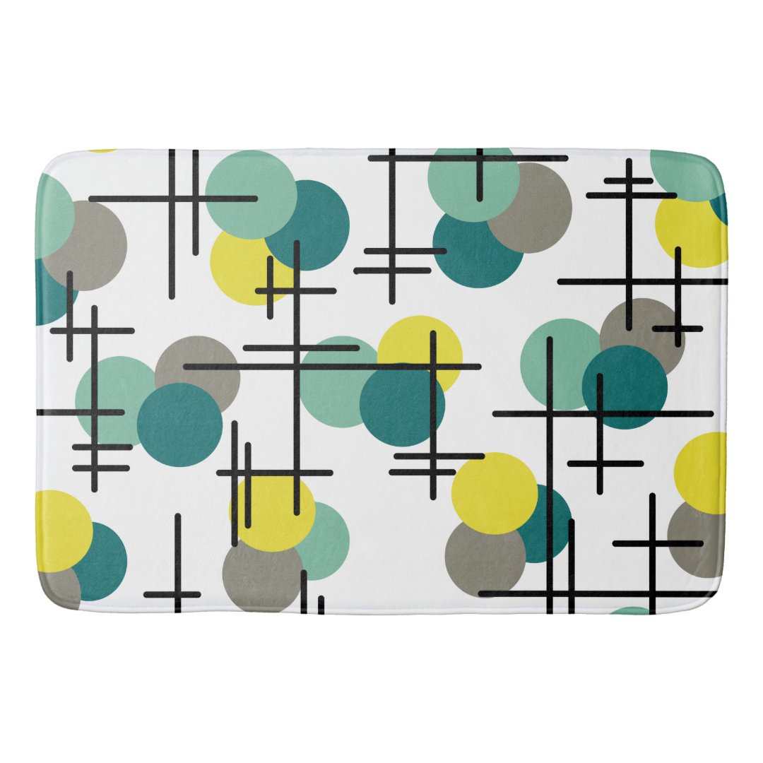 Atomic Age Molecules Pattern Bath Mat | Zazzle