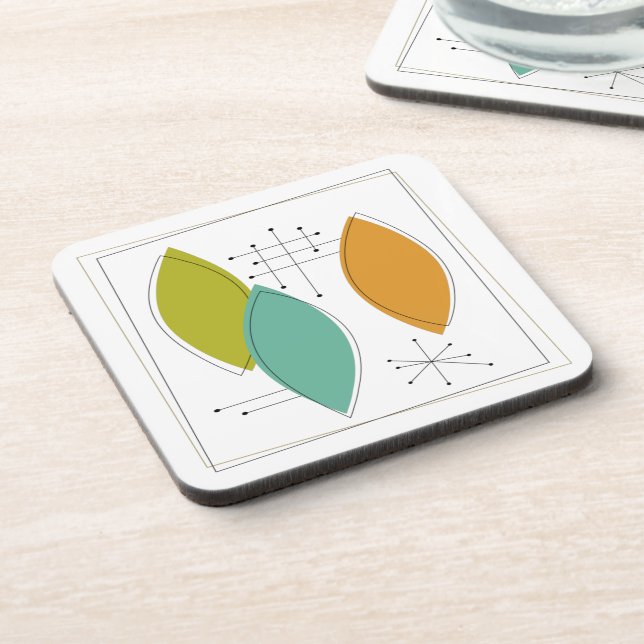 Atomic Age Ornaments Mid-Century Beverage Coaster (Left Side)