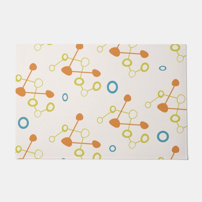 Atomic Age Pattern Colorful Doormat (Front)
