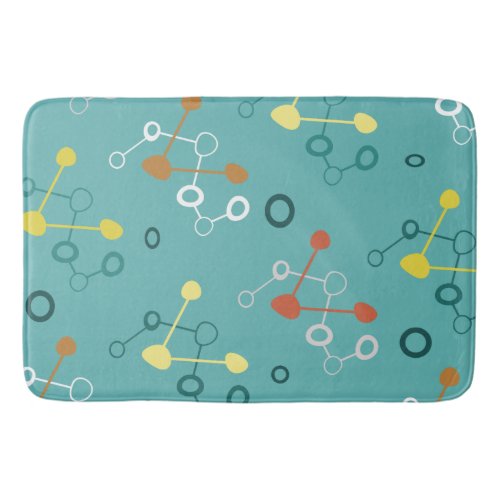 Atomic Age Pattern Turquoise Bath Mat