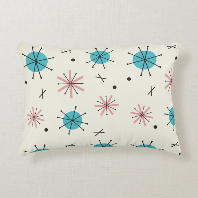 Atomic Age Planets Starbursts Accent Pillow (Front)