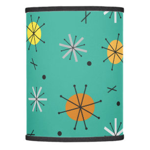 Atomic Age Planets Starbursts Turquoise Lamp Shade