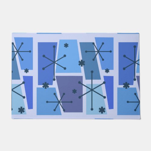 Atomic Age Pop Art Blue Doormat