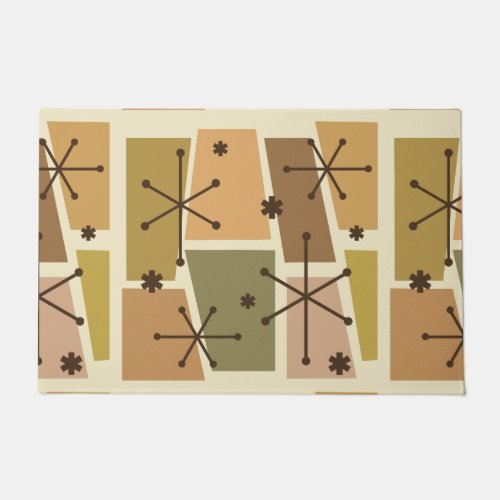 Atomic Age Pop Art Brown Doormat