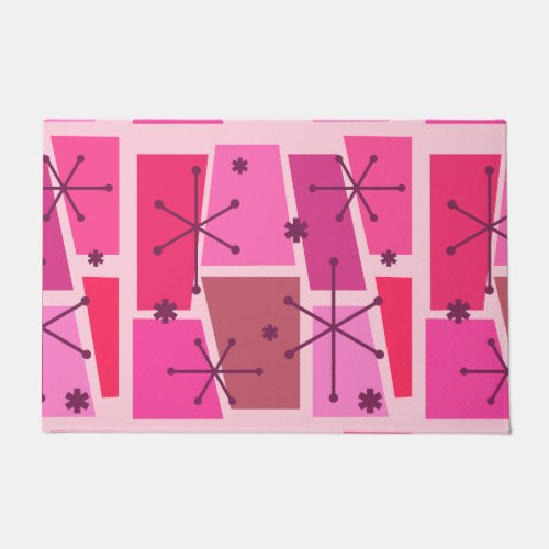 Atomic Age Pop Art Hot Pink Doormat