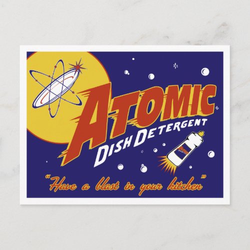 Atomic Age Postcard Atomic Dish Detergent Postcard