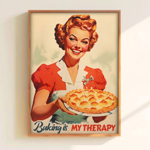 Atomic Age Print Funny Kitchen Wall Art Retro Prin