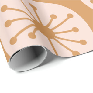 Atomic Age Retro 50s Dots in Blush Pink and Ochre Wrapping Paper