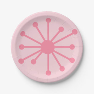 Atomic Age Retro Atom Single in Pink Paper Plates