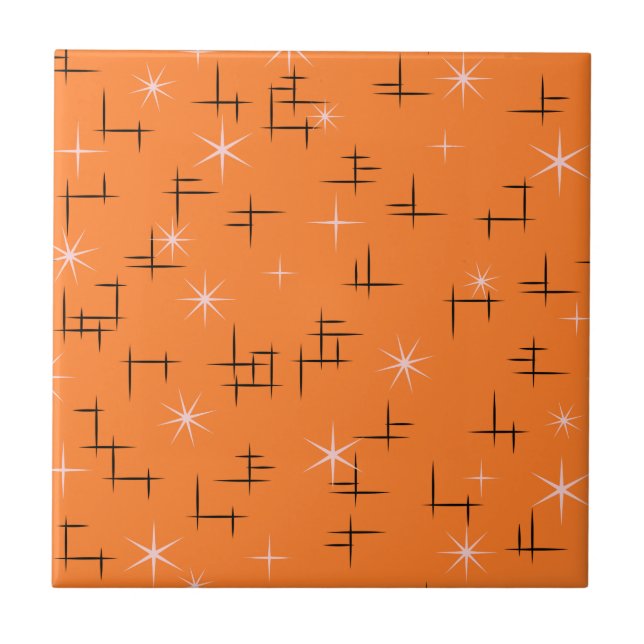 Atomic Age Retro Pattern Ceramic Tile (Front)