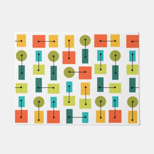 Atomic Age Simple Shapes Multicolored Doormat