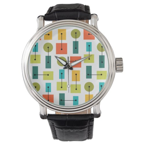 Atomic Age Simple Shapes Multicolored Watch