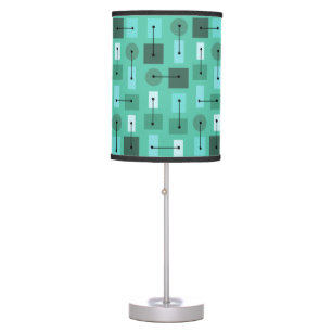Atomic Age Simple Shapes Turquoise Table Lamp