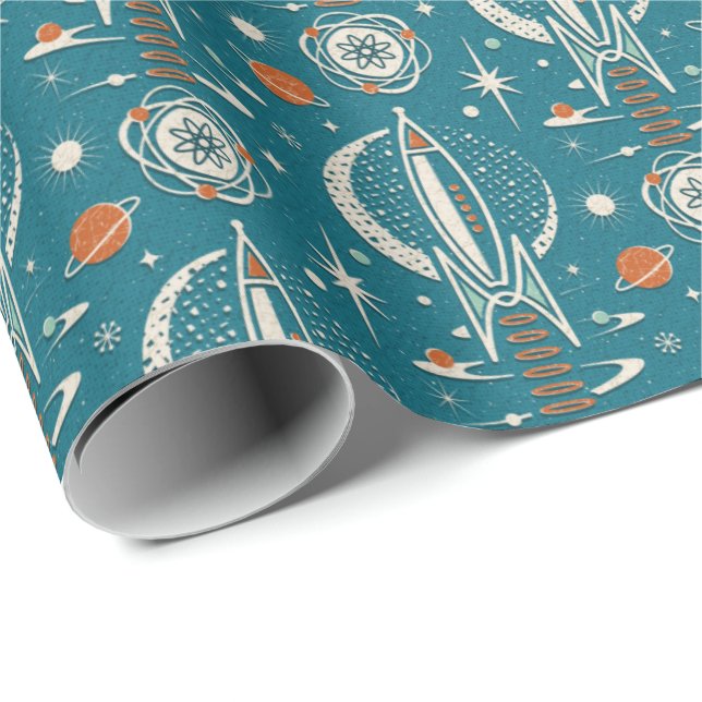 Atomic Age Space Exploration ©studioxtine Wrapping Paper (Roll Corner)