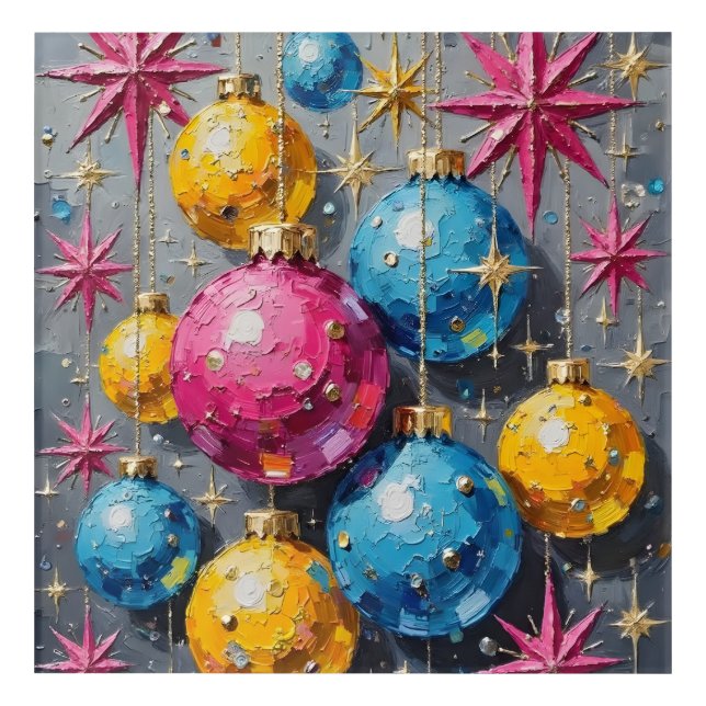 Atomic Age Sparkle: Mid-Century Modern Christmas Acrylic Print (Front)