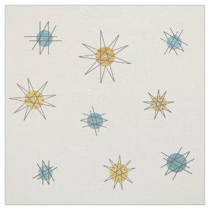 Atomic Age Sputnik Starburst Planets Fabric