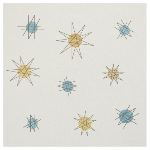 Atomic Age Sputnik Starburst Planets Fabric
