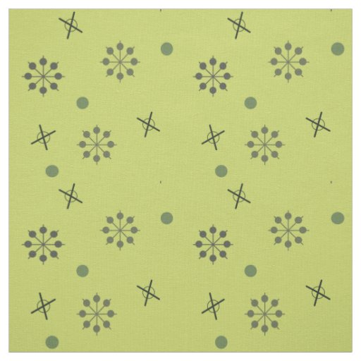Atomic Age Sputnik Starbursts Chartreuse Fabric