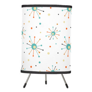 Atomic Age Starburst and Dots Mid Mod Pattern Tripod Lamp