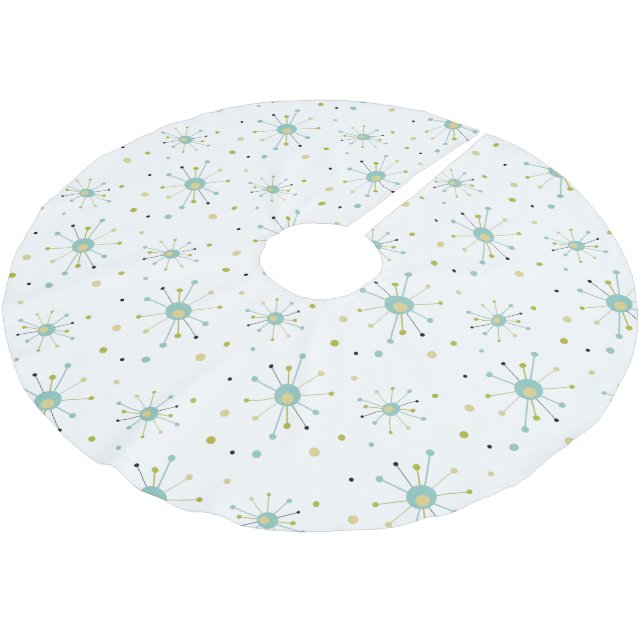 Atomic Age Starburst MCM Christmas Brushed Polyester Tree Skirt (Angled)