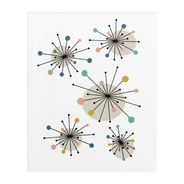 Atomic Age Starburst Mid Century Modern  Acrylic Print (Front)