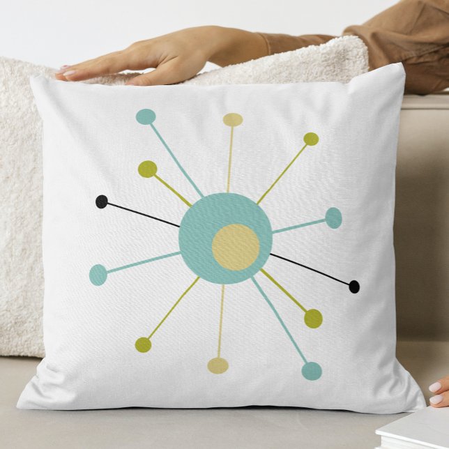 Atomic Age Starburst Mid Century Modern Throw Pillow (Creator Uploaded)